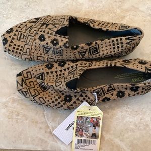 TOMS men vegan burlap slip on shoes